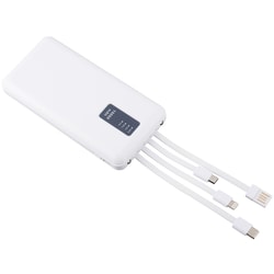 סוללת גיבוי ניידת 10,000mAh כולל 4 כבלים נשלפים וצג ד...