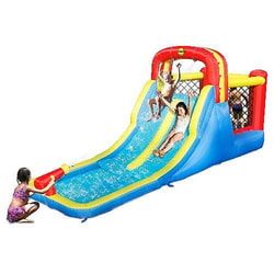 מיני פארק קפיצה כולל 2 מגלשות Happy Hop 9185C - Duble...