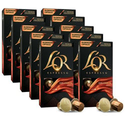 מארז 100 קפסולות אספרסו מאלומיניום L'OR Colombia קולו...