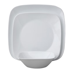 סט צלחות 18 חלקים Corning Pure White