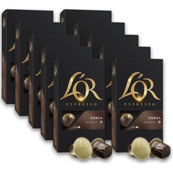 מארז 100 קפסולות אספרסו מאלומיניום L'OR Forza פורזה