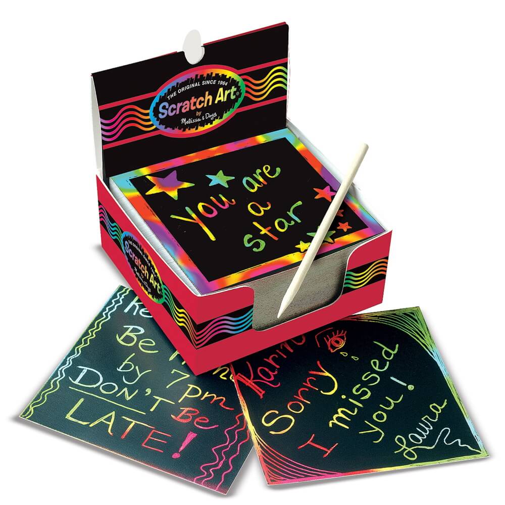 ערכת יצירה - צבעי הקשת Melissa&Doug &lrm;Scratch Art Box of Rainbow Mini Notes