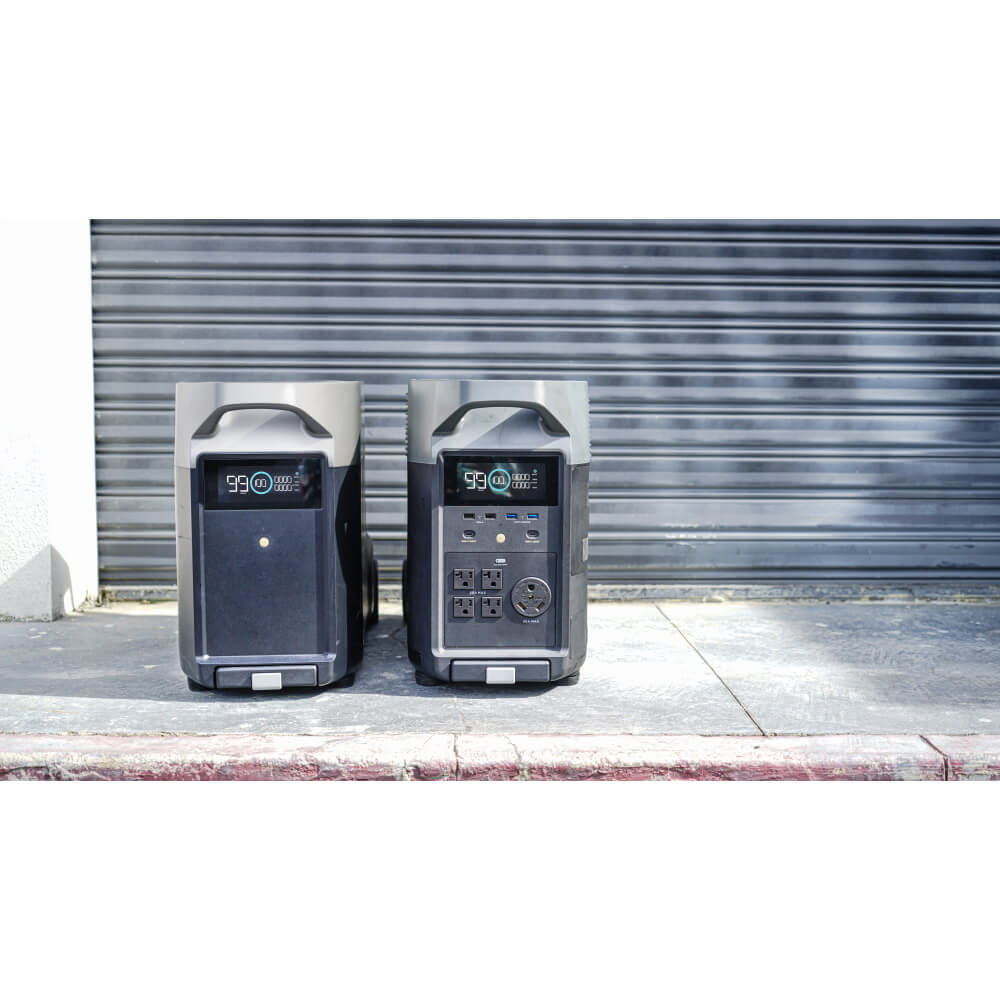 סט תחנת כוח ניידת 3600wh כולל סוללת הרחבה ו-3 פאנלים סולארים ecoflow 540w