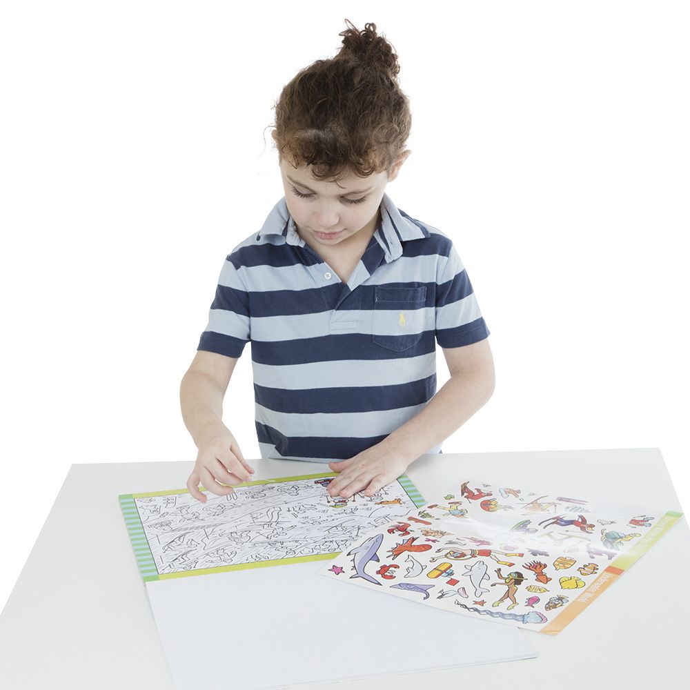 seek & find sticker pad - adventure melissa&doug