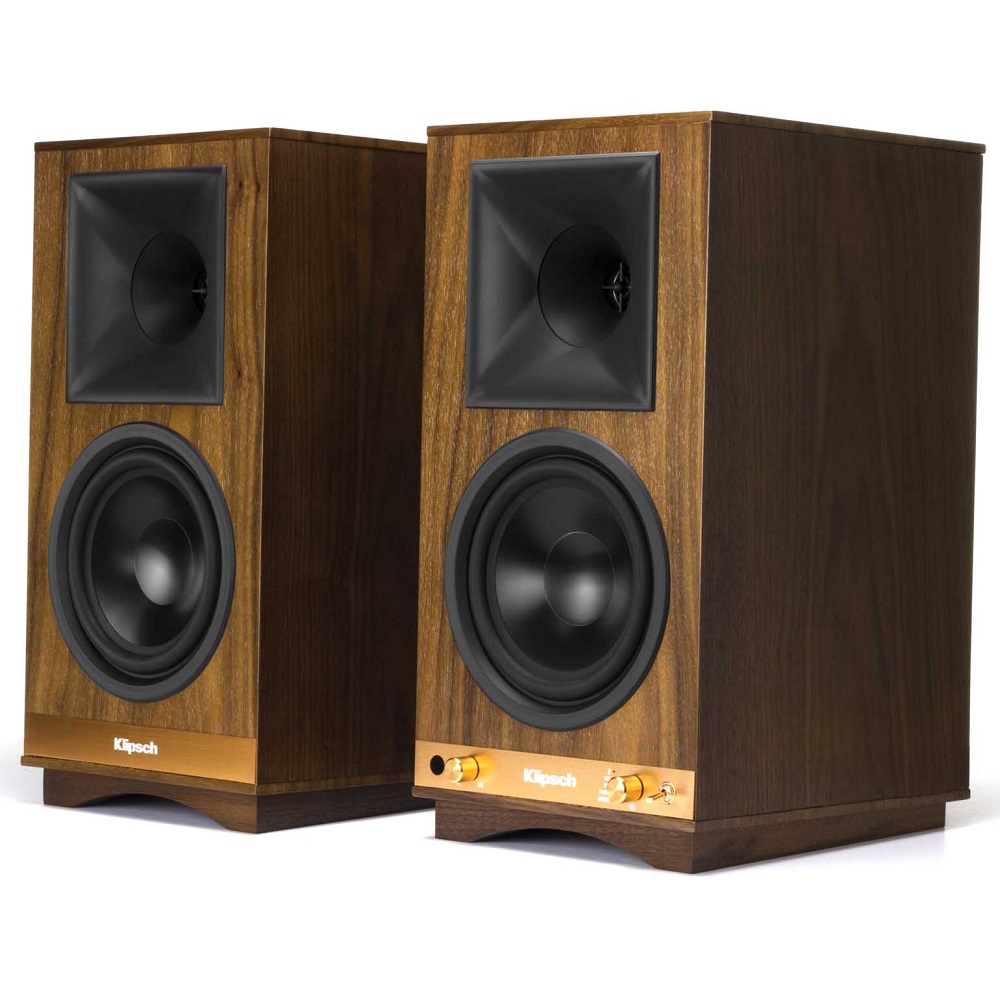 סרטון - רמקולים מדפיים אקטיביים אלחוטיים klipsch  קליפש  the sixes - עץ