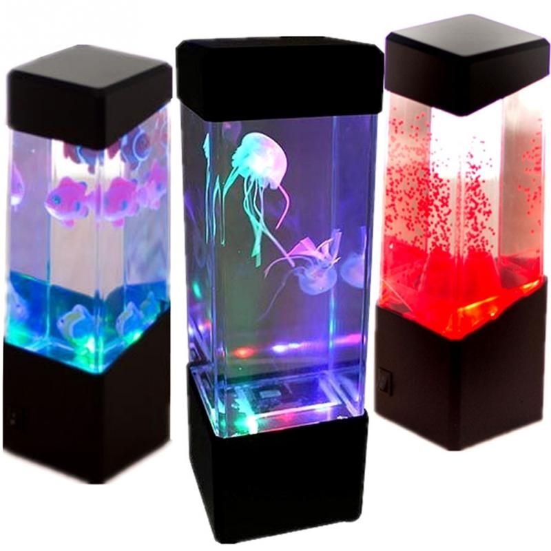 מנורת לילה לשידה LED &lrm;בצורת אקווריום