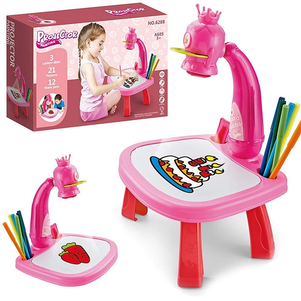 ערכת לימוד ציור הכוללת שולחן מקרן וצבעים 2SurpriseU &lrm;2su0555