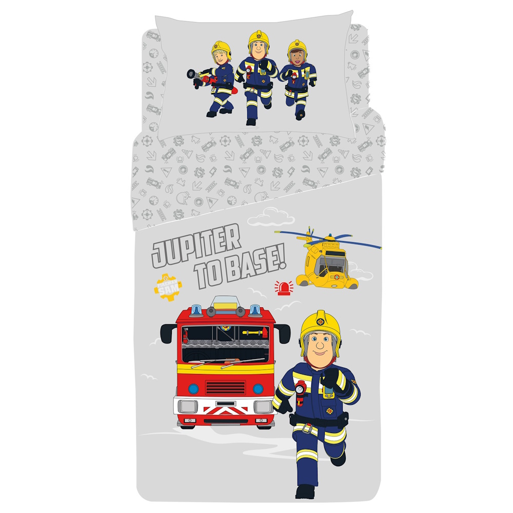 סט מצעי כותנה למיטת מעבר Red Chilli &lrm;FIREMAN SAM - מצעי מעבר