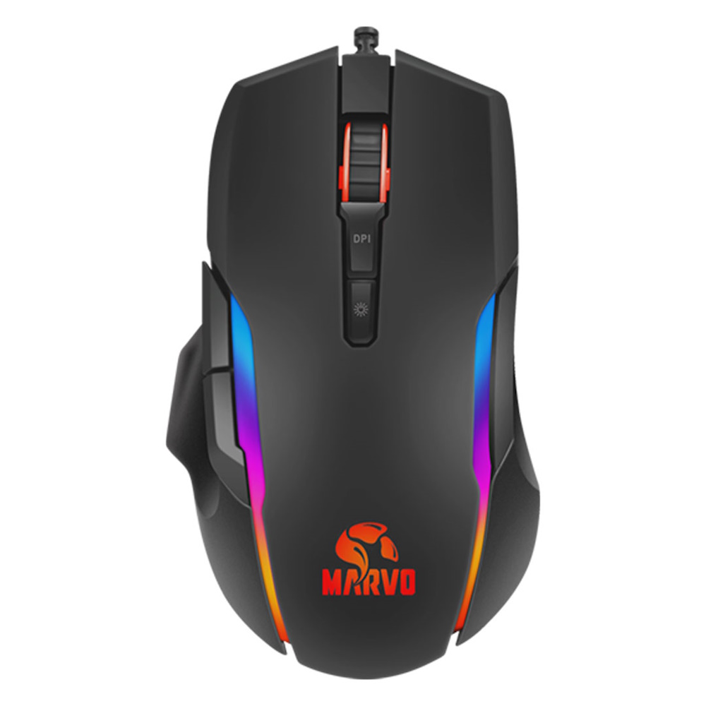 עכבר גיימינג חוטי משולב תאורת Marvo RGB &lrm;PRO-G945