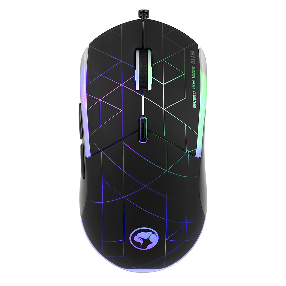 עכבר גיימינג חוטי משולב תאורת Marvo RGB &lrm;M115