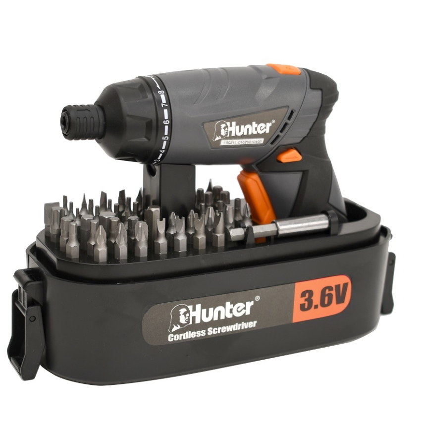 מברגה קומפקטית נטענת 3.6V כולל ידית מתכווננת Hunter &lrm;100311-016