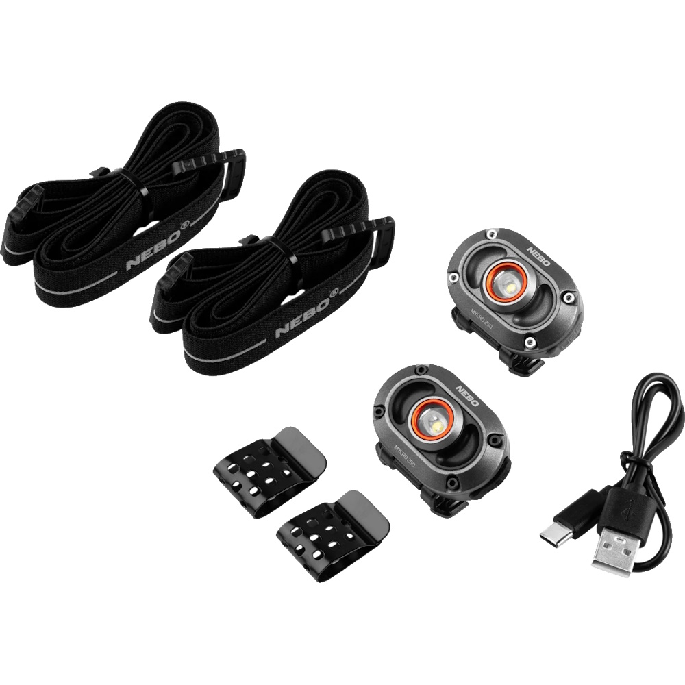 ערכת 2 פנסי ראש 250 לומן NEBO &lrm;Mycro 250