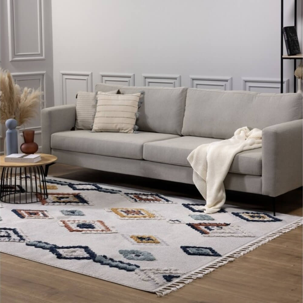 תמונה של שטיח מודרני בעיצוב גיאומטרי תלת-ממדי carmel floor