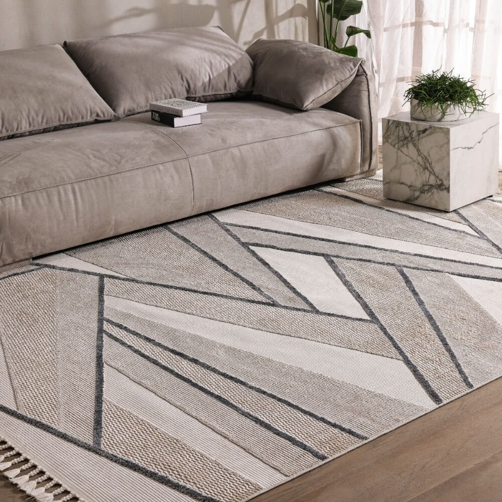 שטיח מודרני כולל דוגמאות גיאומטריות carmel floor