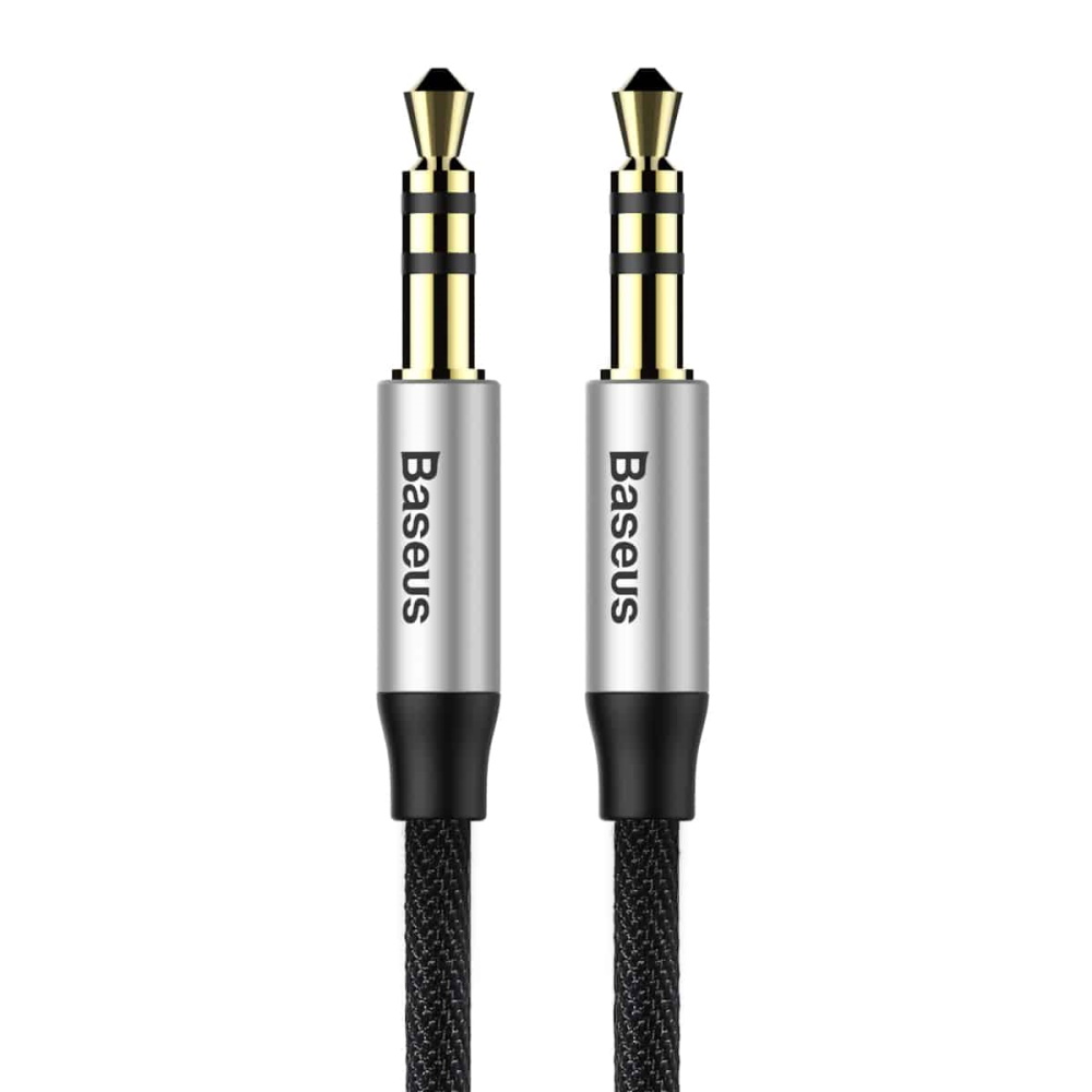 כבל אודיו 1 מטר Aux מחיבור 3.5 מ''מ לחיבור- 3.5 מ''מ Baseus &lrm;Yiven Audio Cable (Male to male M30 1m Silver+Black