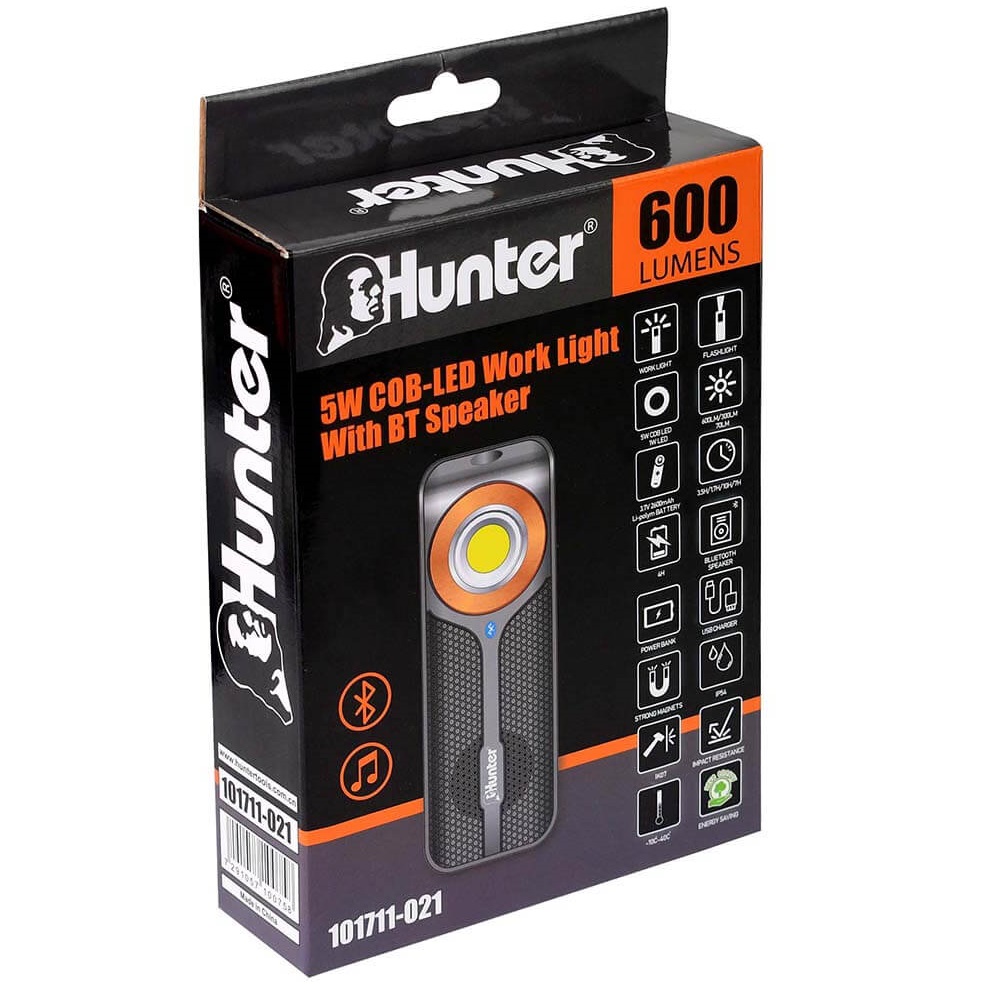 פנס חירום כולל רמקול hunter bluetooth