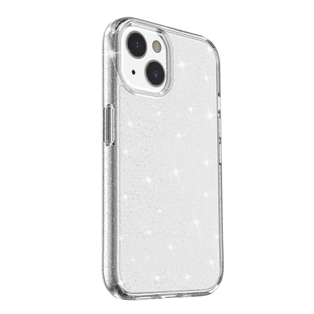 iphone 15 slim shell pro - שקוף מנצנץ puregear