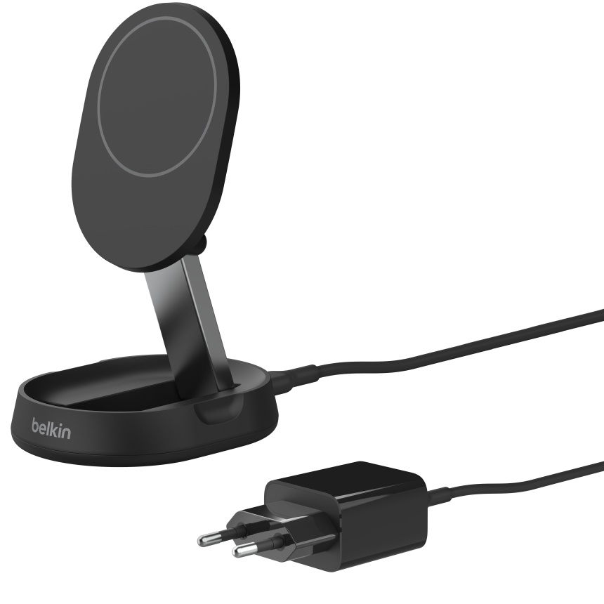 מעמד טעינה אלחוטי כולל מטען קיר Belkin &lrm;BoostCharge Pro שחור