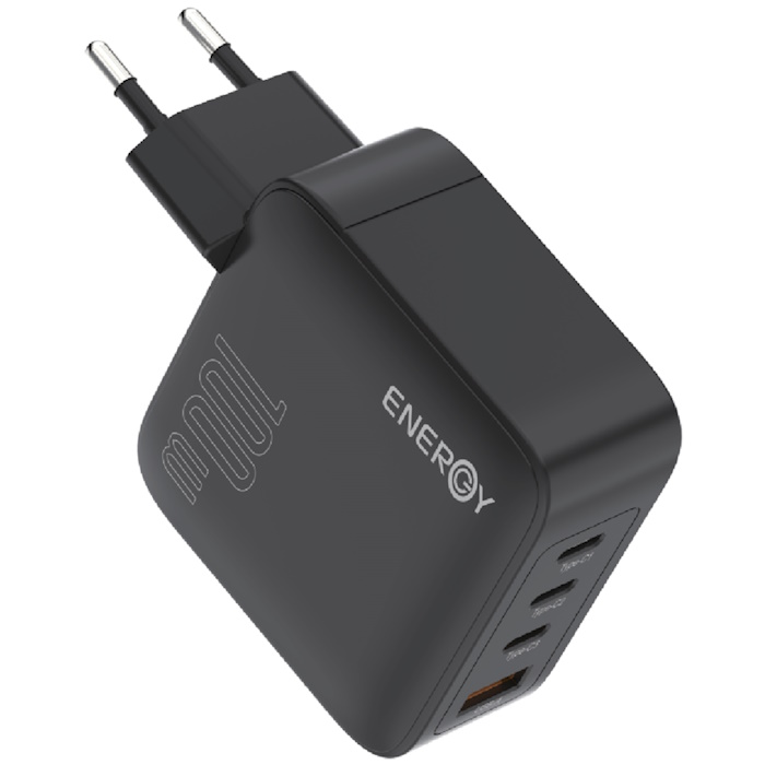 ראש מטען 100W כולל כבל Energy Type C To C &lrm;Premium 3C+1QC PD100W שחור