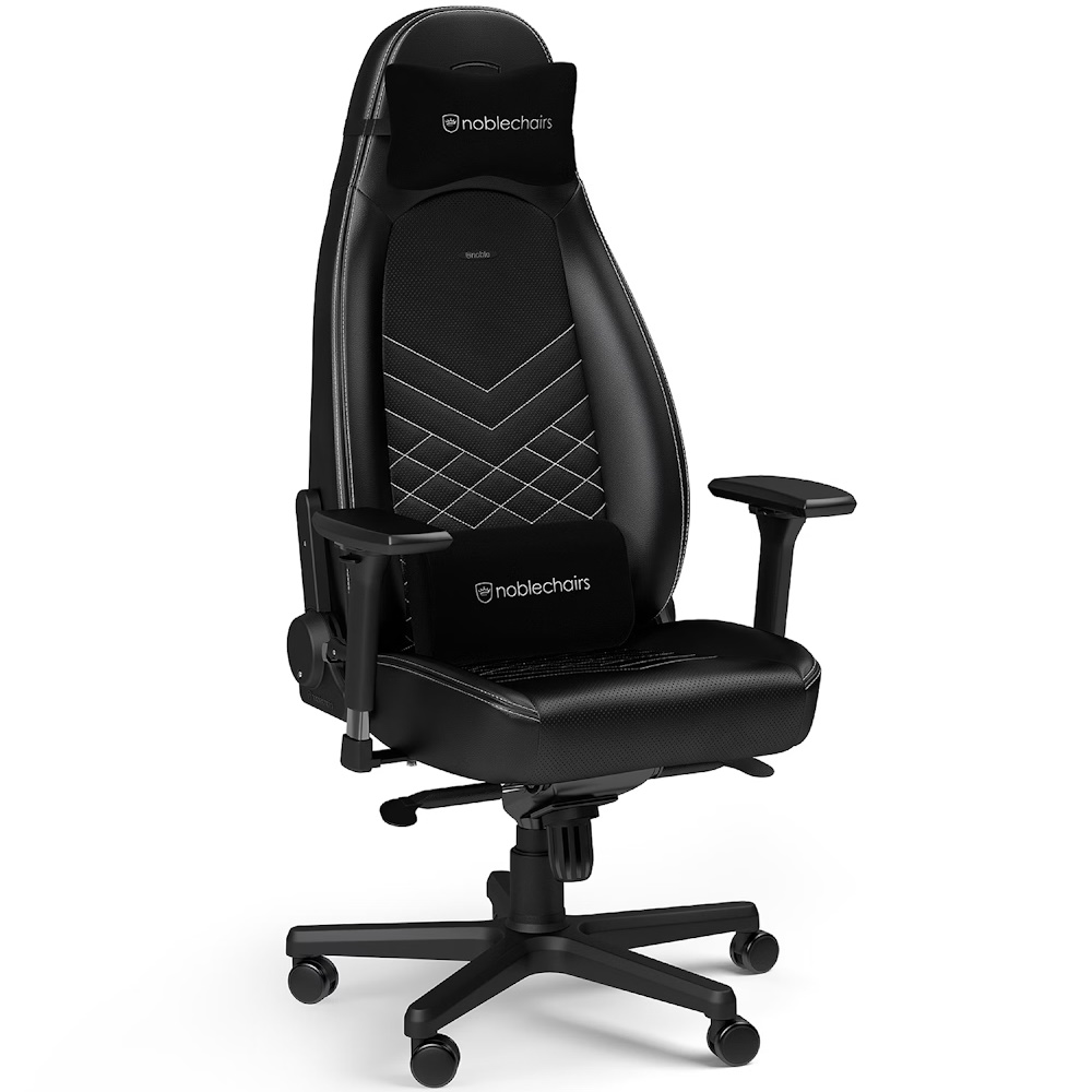 כיסא גיימינג Noblechairs &lrm;ICON Black/Platinum White