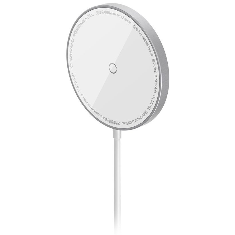Magsale משטח טעינה אלחוטי מגנטי - Baseus 15W &lrm;Simple Mini3 לבן