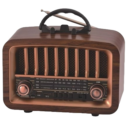 רדיו בעיצוב רטרו כולל TEKNO. Bluetooth &lrm;5169 עץ אגוז