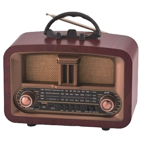 רדיו בעיצוב רטרו כולל TEKNO. Bluetooth &lrm;5170 עץ מהגוני