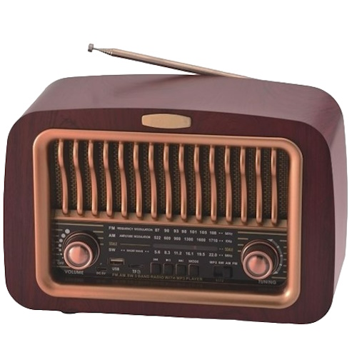 רדיו בעיצוב רטרו כולל TEKNO. Bluetooth &lrm;5172 עץ מהגוני