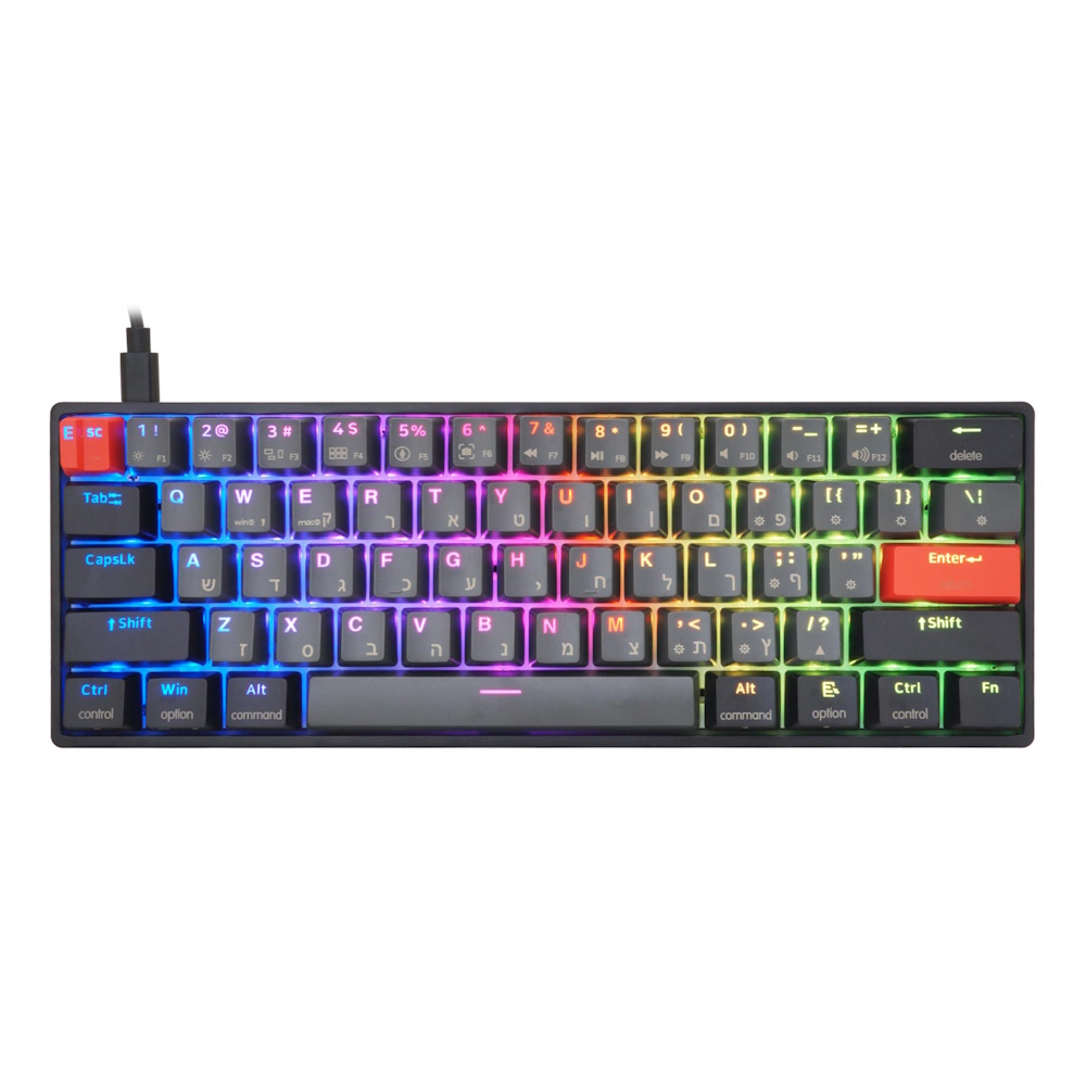מקלדת גיימינג מכאנית חוטית Skyloong &lrm;GK-61-BLACK