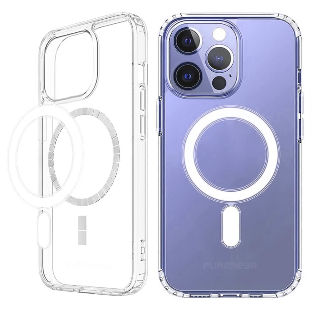 כיסוי שקוף - תומך PureGear Mag Safe &lrm;iPhone 15 Pro - Slim Shell Pro MagSafe שקוף
