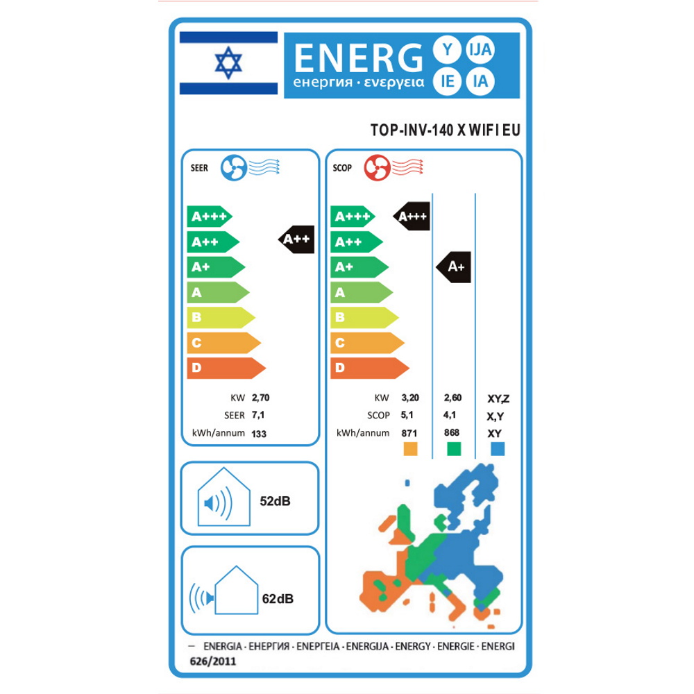 תווית אנרגיה - top-inv-140 x wifi eu - תלת פאזי tornado
