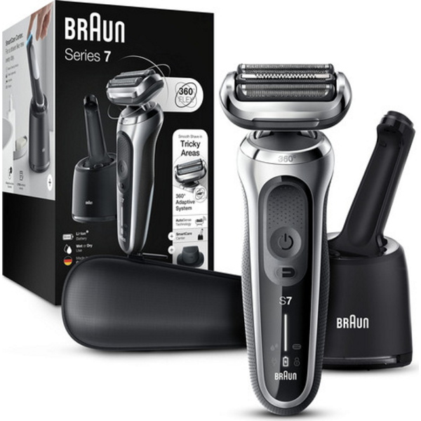 מכונת גילוח נטענת יבש/רטוב כולל מתקן שטיפה braun