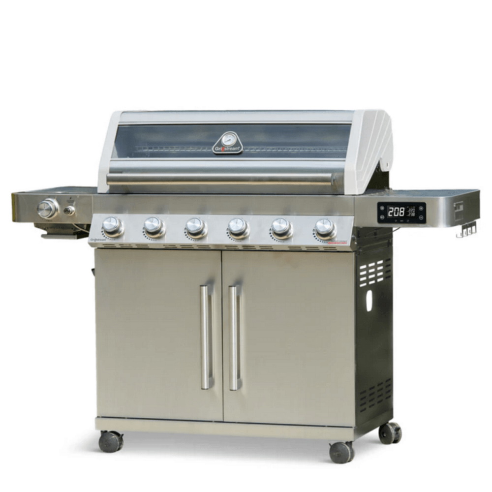 גריל גז 6 מבערים משולב פחמים +  כירת צד Grillstream &lrm;GS-Gourmet 6B נירוסטה