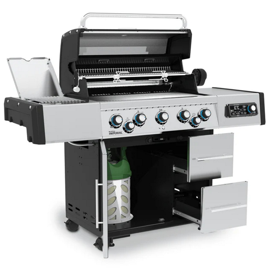 גריל גז 5 מבערים כולל כירת צד ושיפוד מסתובב broil king