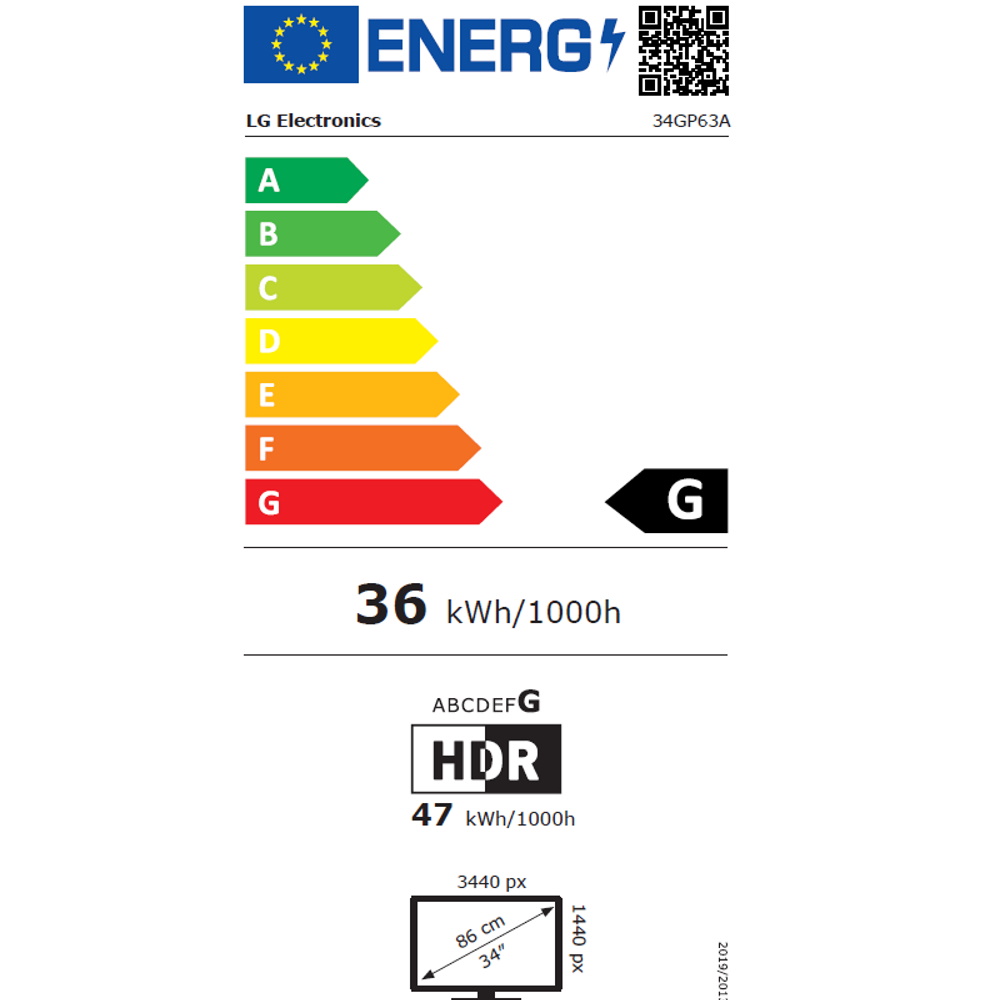 תווית אנרגיה - curved ultragear 34gp63a-b lg