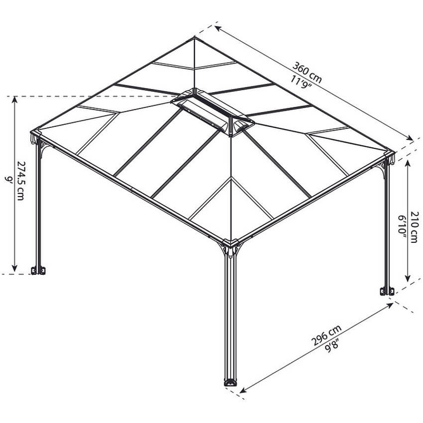 גזיבו לגינה canopia 3x3.6
