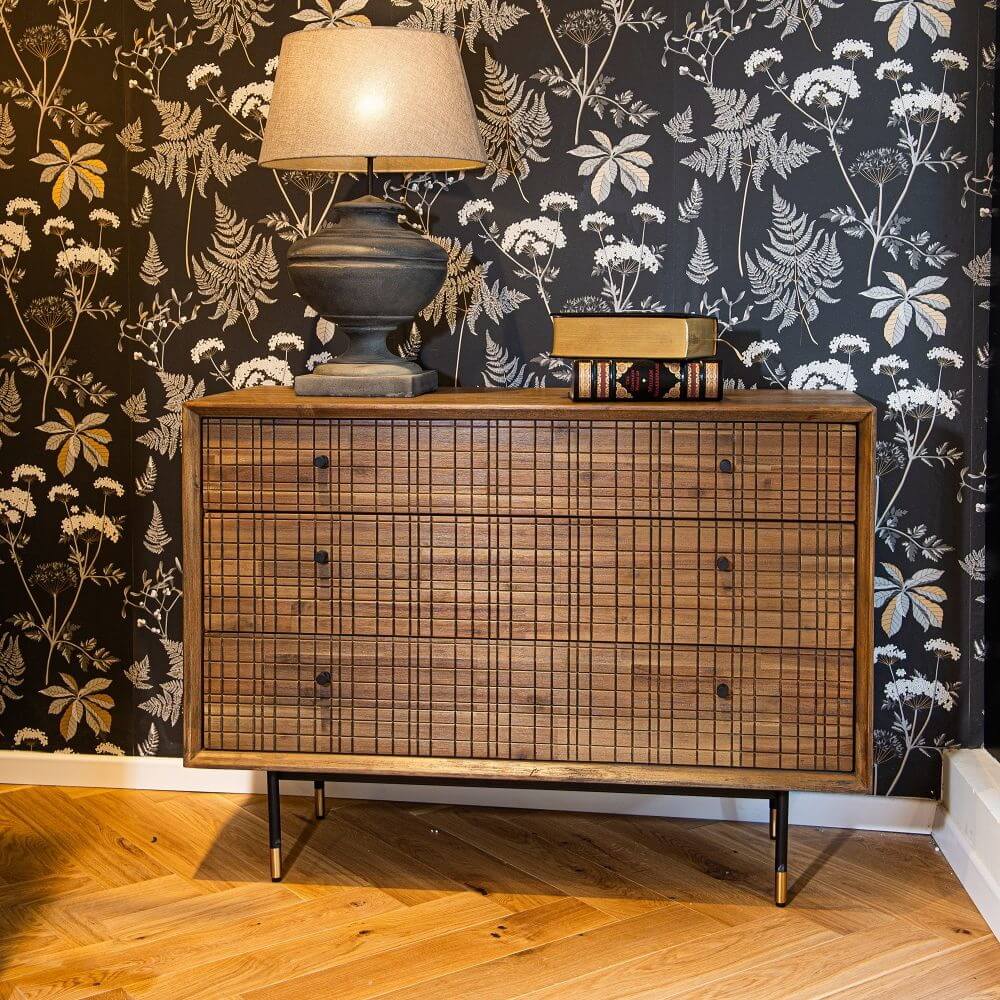 קומודה 3 מגירות Country Chic &lrm;MAZ-B04-110-3DRW