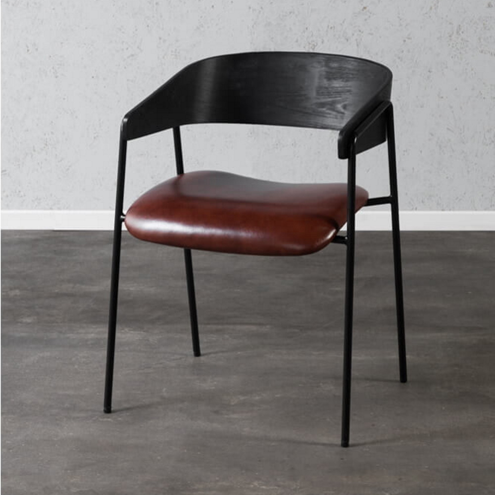 כסא פינת אוכל מעוצב Country Chic &lrm;JY6127-Brown-PU
