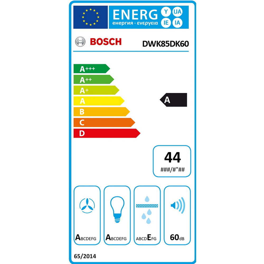 תווית אנרגיה - dwk85dk60 bosch
