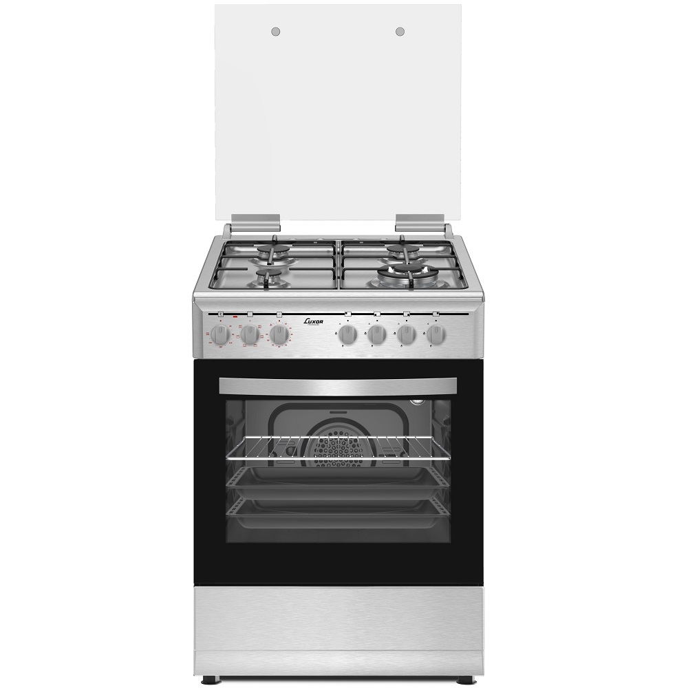 תנור משולב כיריים גז 4 להבות Luxor &lrm;LX-6060E-IX