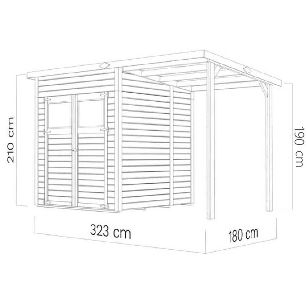 תמונה של מחסן עץ לגינה gardenx