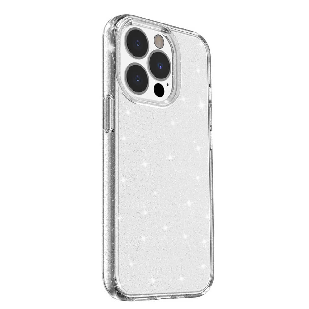 iphone 15 plus - slim shell pro שקוף מנצנץ puregear