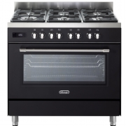 תנור משולב כיריים גז - 6 להבות Delonghi PRO966MA-IL שחור