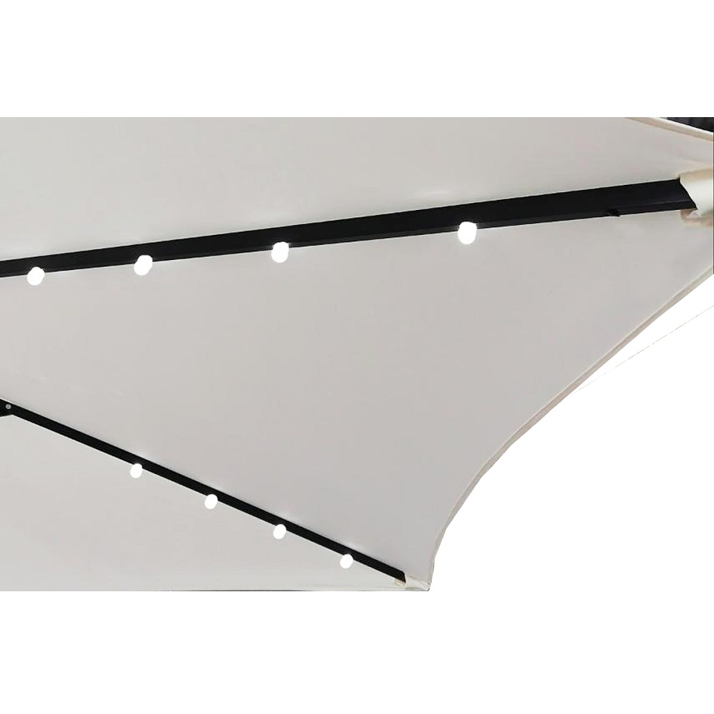 שמשייה עגולה 3 מטר כולל תאורת אווירה led סולארית playa