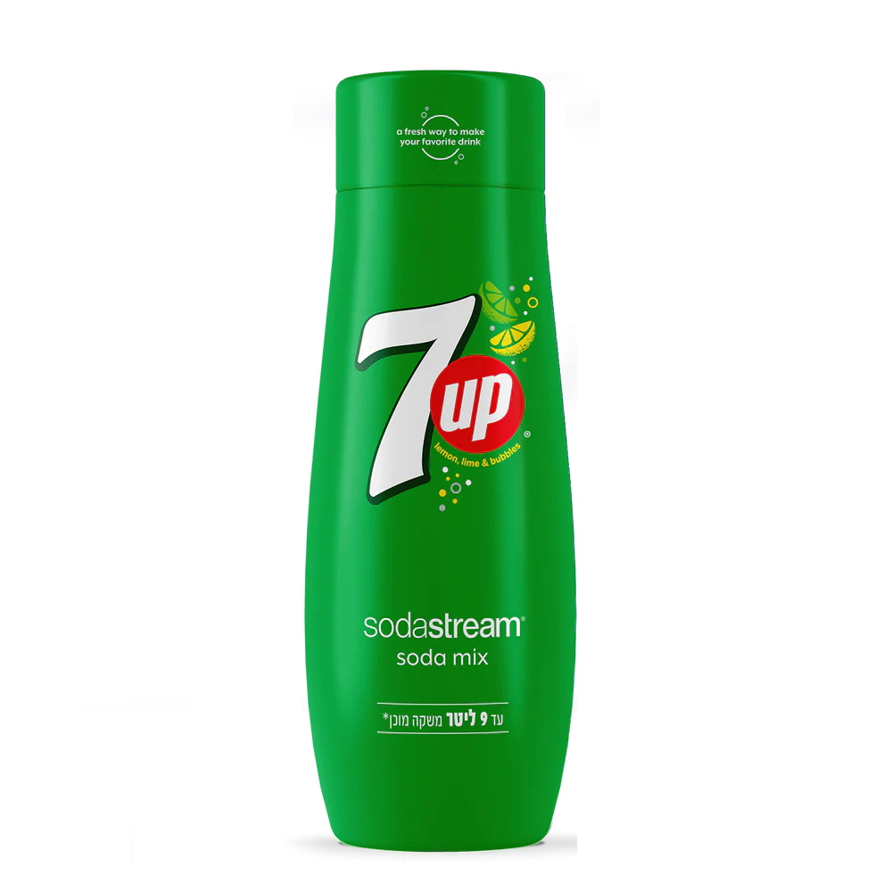 סירופ ליצירת משקה מוגז בטעם למכשירי SodaStream &lrm;7UP - יחידה 440 מ"ל