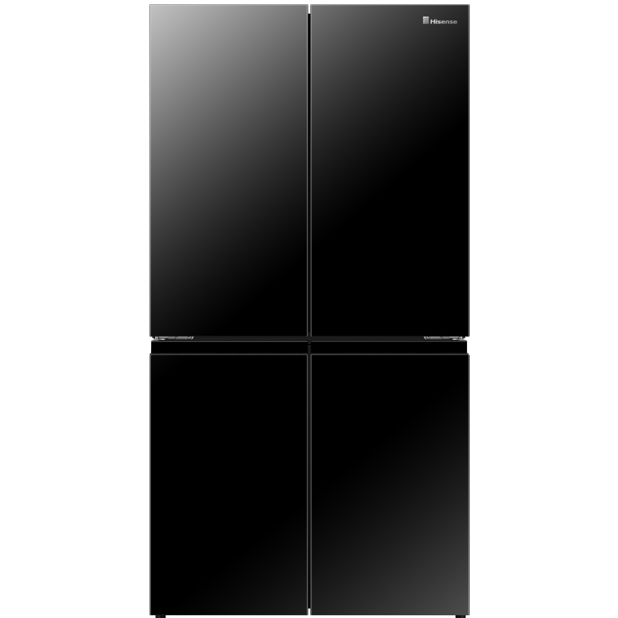מקרר 4 דלתות - 609 ליטר Hisense &lrm;RQ72-BGK זכוכית שחורה