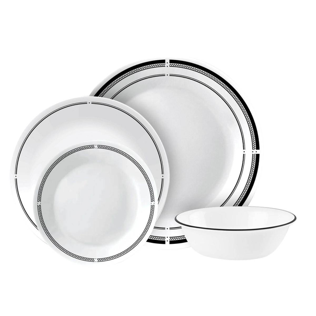 סט צלחות 24 חלקים ל-6 סועדים Corning By corelle &lrm;Brasserie z14724m