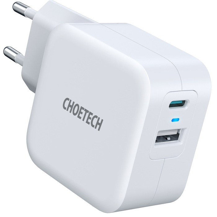 ראש מטען כפול מהיר 38W - שתי יציאות Choetech QC3.0&PD &lrm;56262