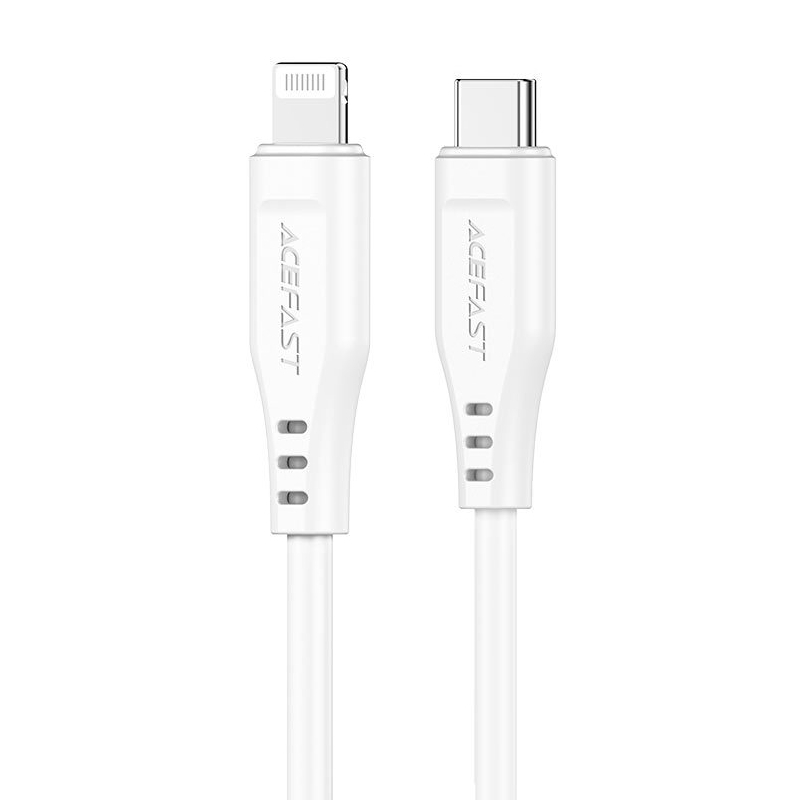 כבל טעינה וסנכרון USB-C ל-Lightning מאושר AceFast MFi &lrm;C3-01 לבן