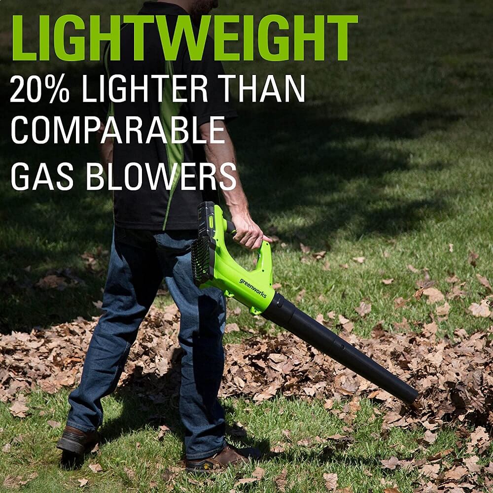 תמונה של מפוח עלים 24v כולל 2 סוללות 2ah ומטען greenworks
